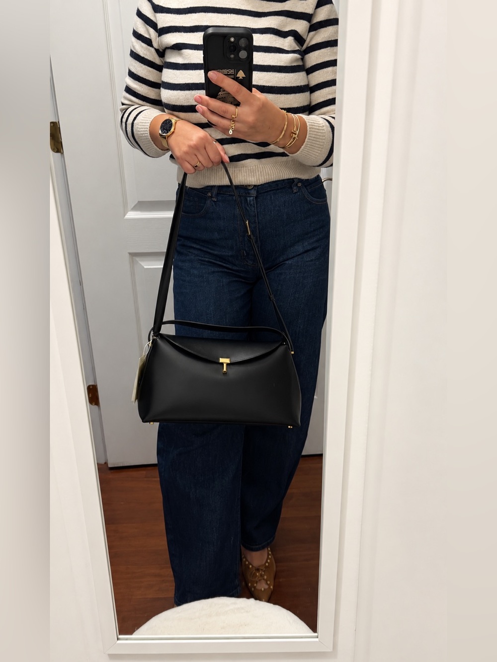 TOTEME T-Lock leather shoulder bag ( 1195$)